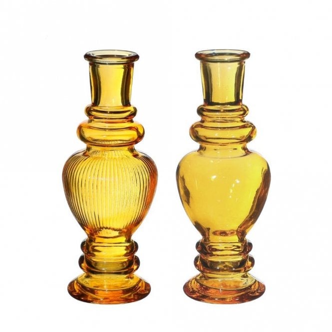 Venice Candle Holders 15.5cm Set of 2 Amber 29892