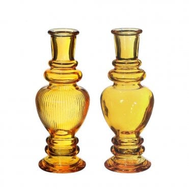 Venice Candle Holders 15.5cm Set of 2 Amber 29892