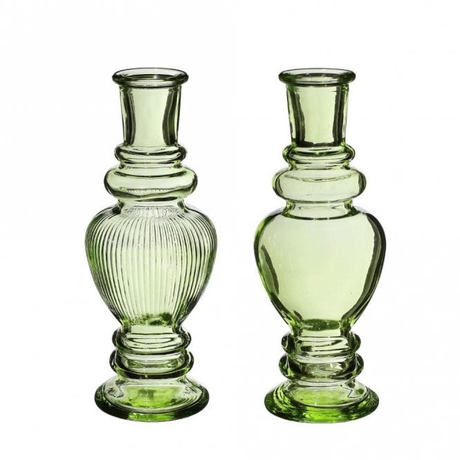 Venice Candle Holders 15.5cm Set of 2 Green 29895