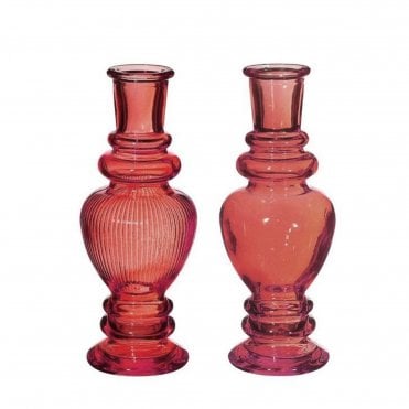 Venice Candle Holders 15.5cm Set of 2 Watermelon Pink 29897