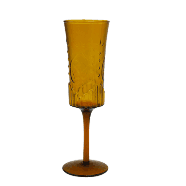 Vintage Art Deco Amber Champagne Glass