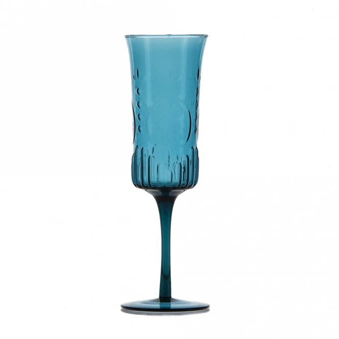 Vintage Art Deco Blue Champagne Glass