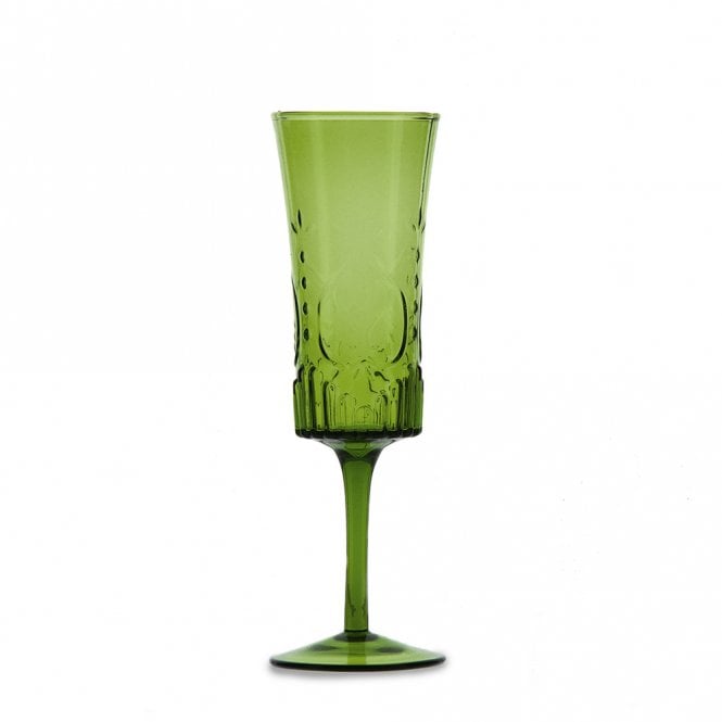 Vintage Art Deco Green Champagne Glass