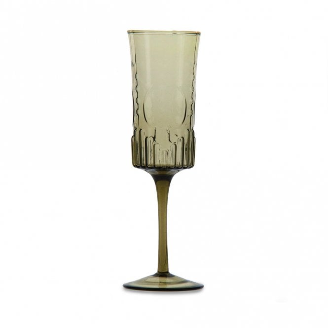 Vintage Art Deco Smoked Champagne Glass