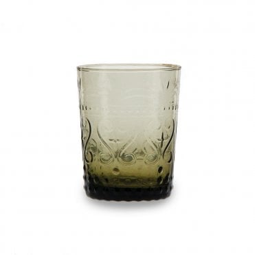 Vintage Art Deco Smoked Water Tumbler Glass