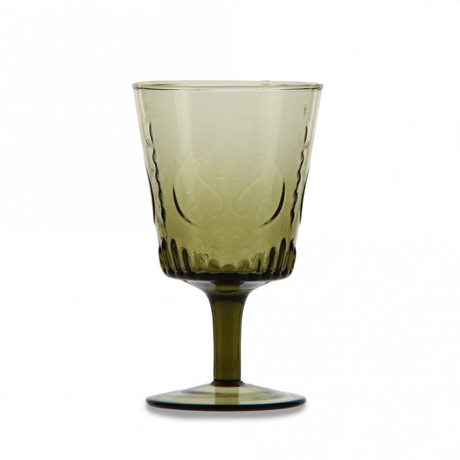 Vintage Art Deco Smoked Wine Glass