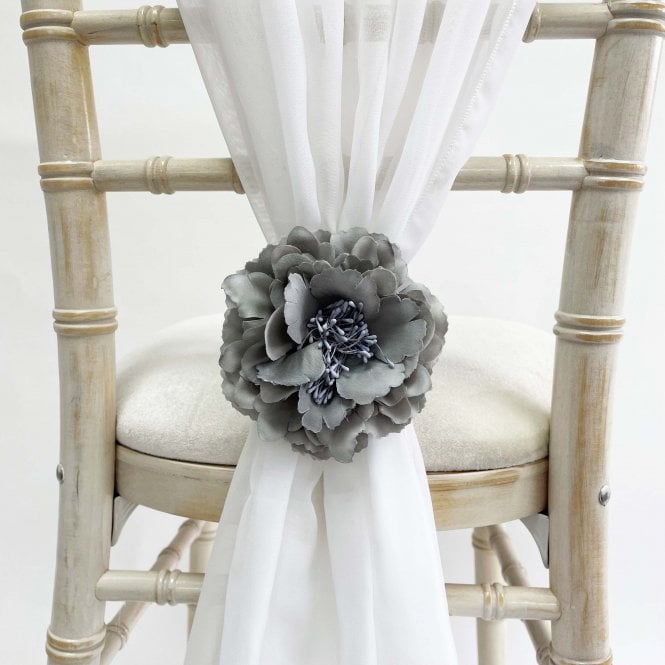 Vintage Flower Clip Grey
