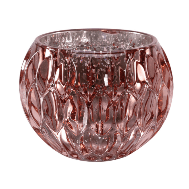 Vintage Globe Candle Holder 11cm Rose Gold