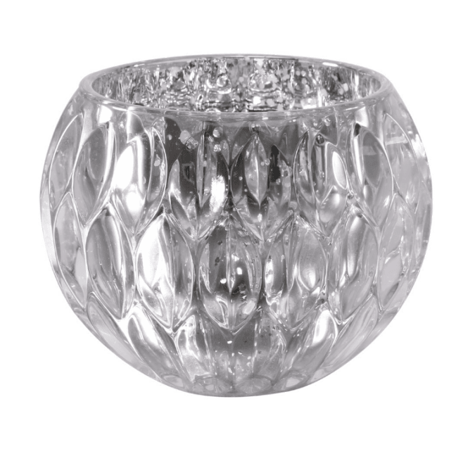 Vintage Globe Candle Holder 11cm Silver