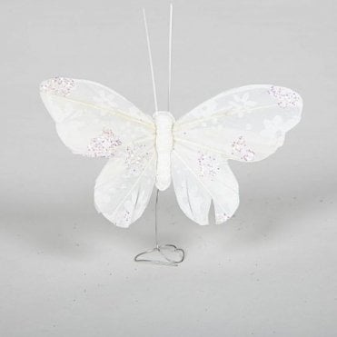 White Butterflies Medium - Pack of 12