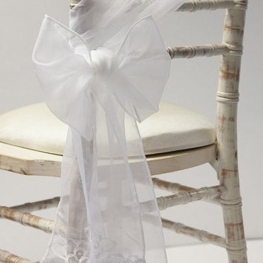 White Voile Lux Sash - Pack of 100