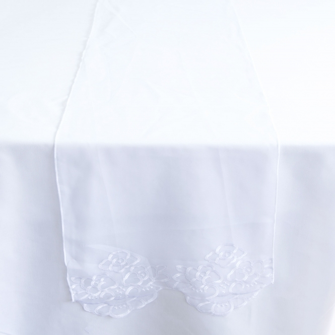 White Voile Lux Table Runner