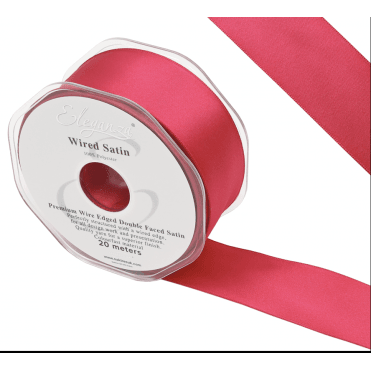 Wired Edge Satin Ribbon 38mm X 20M Deep Cerise