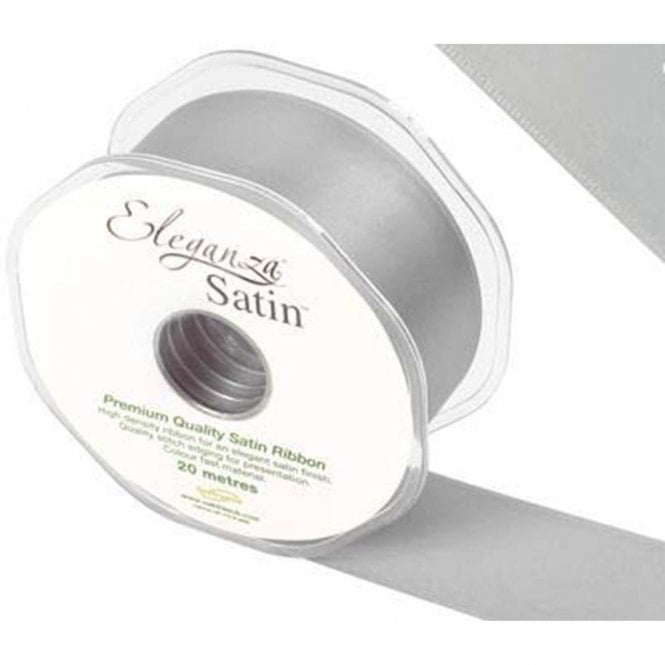 Wired Edge Satin Ribbon 38mm x 20m Silver