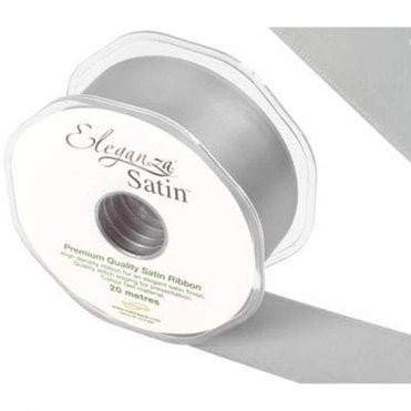 Wired Edge Satin Ribbon 38mm x 20m Silver