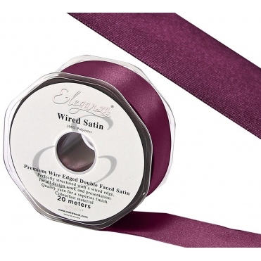 Wired Edge Satin Ribbon 38mm x 20m Vintage Rose