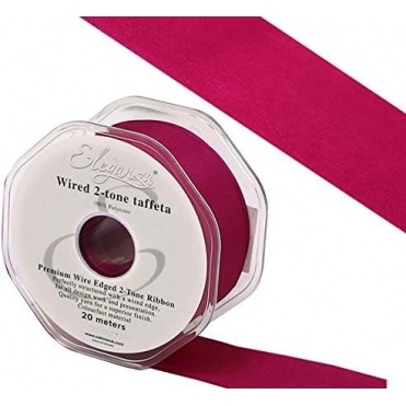 Wired Edge Taffeta Ribbon 38mm x 20m Magenta
