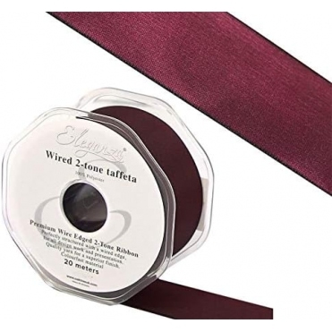 Wired Edge Taffeta Ribbon 38mm x 20m Wine