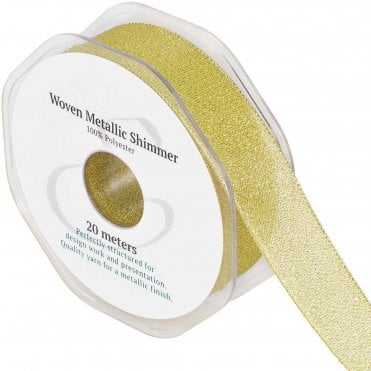 Woven Metallic Shimmer Gold Ribbon