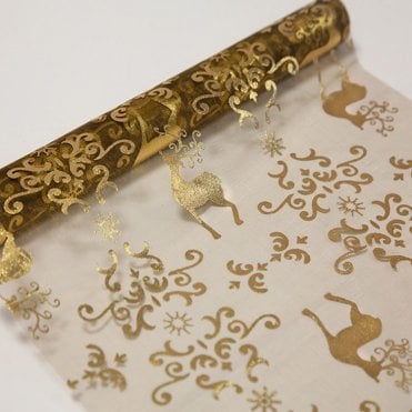 Xmas Festive Roll Gold/Gold Reindeer Sr6