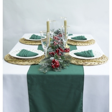 Xmas Napkin Set Forest Green 6 Napkins 1 Runner