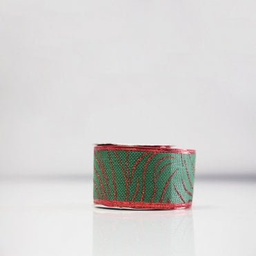 Xmas Ribbon Hessian Red/Green Design A9
