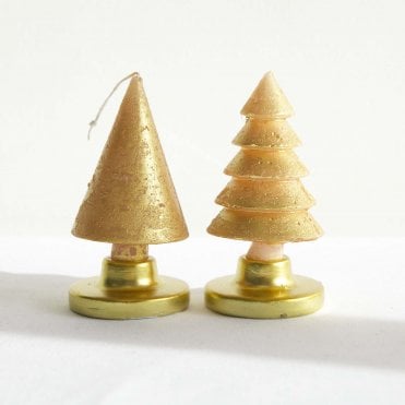 Xmas Tree Candle Gold 6 Pack