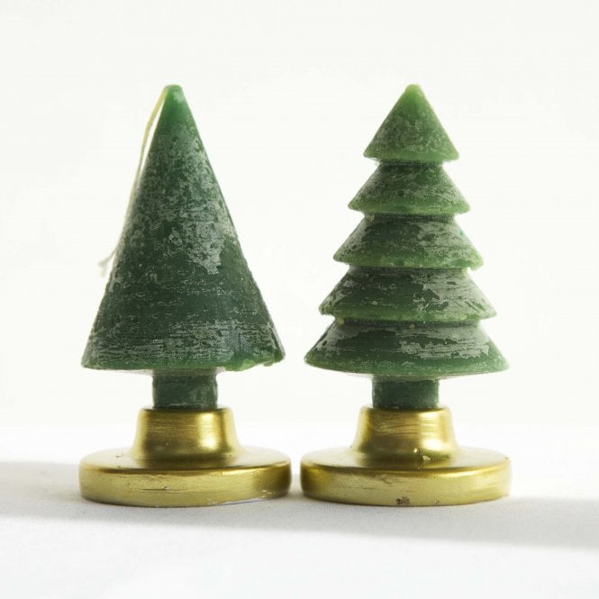 Xmas Tree Candle Green 6 Pack