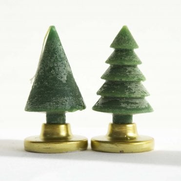 Xmas Tree Candle Green 6 Pack