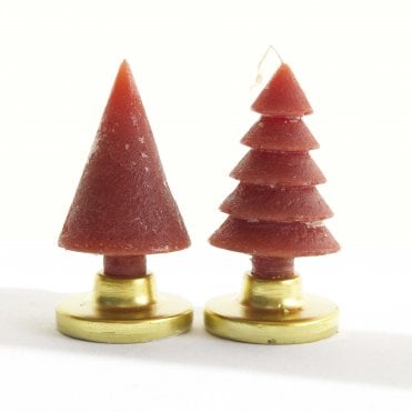 Xmas Tree Candle Red 6 Pack